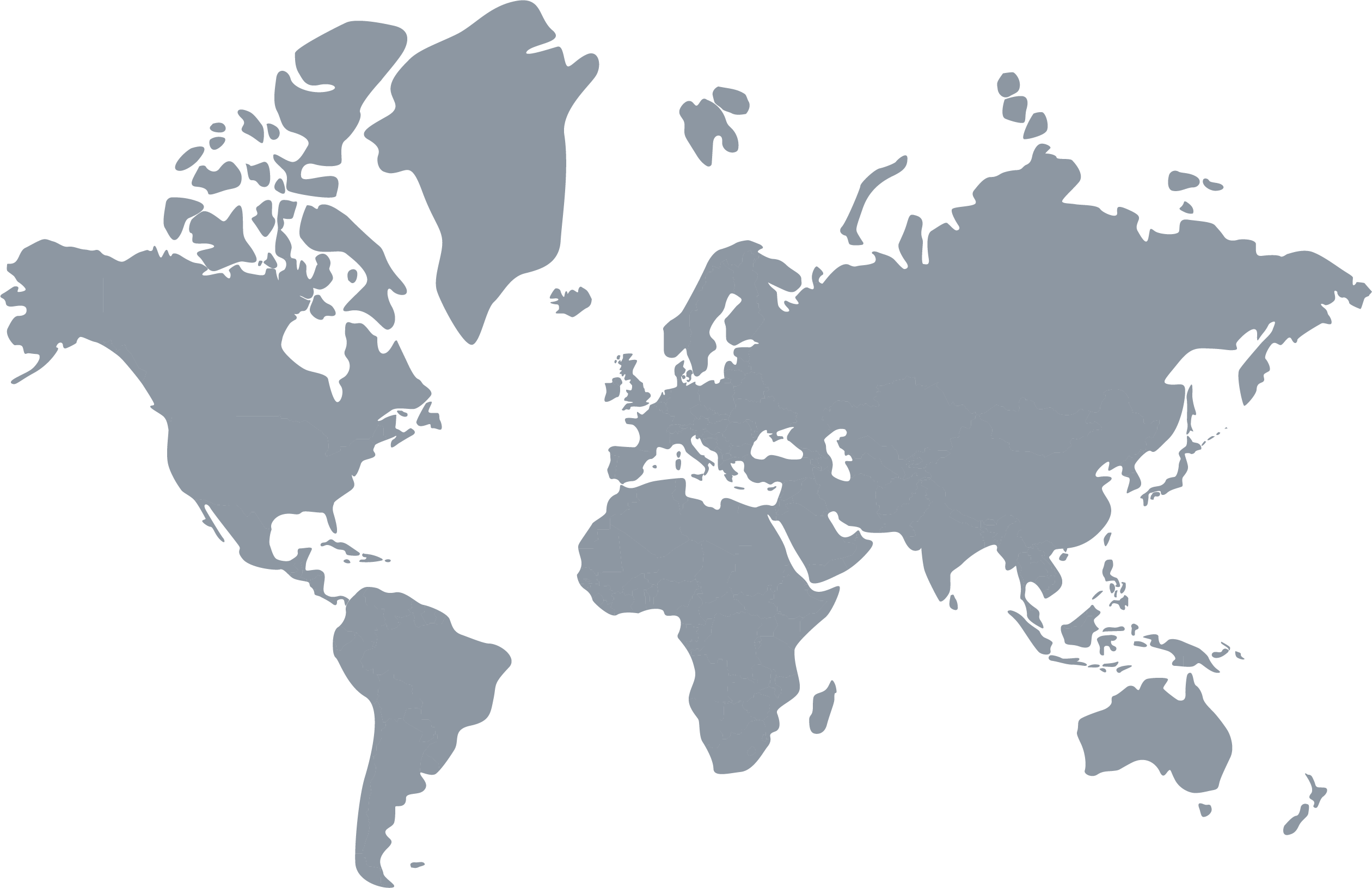Carte du monde — implantations des Oratoires